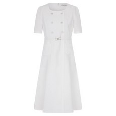 케네스레이디 여성용 루큰 더블 버튼다운 벨티드 원피스