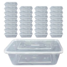 Highching 高精 PP一次性餐盒 含蓋 750ml, 100個, 1入