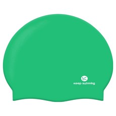 KeepSwimming 兒童Logo泳帽, 1個, 常青綠