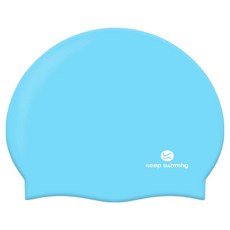 KeepSwimming 兒童Logo泳帽, 1個, 天空藍