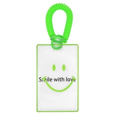 Bfancy Hello Smile 透明卡夾 員工證 交通卡套, 淺綠色, 1個