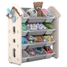 lilikoko 哩哩摳摳 玩具收納櫃 房子12盒 附止滑墊, 1組, 白色