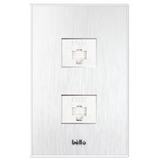 Bello Venus組合2孔插座 8P+8P 白色, 1個