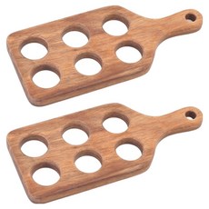 Weru 木質長方形6格雞蛋架 附把手, 2個, 天然混色