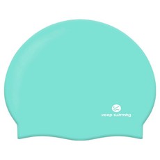 KeepSwimming Logo 舒適泳帽, 1個, 薄荷綠