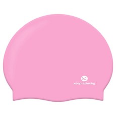 KeepSwimming 兒童Logo泳帽, 1個, 草莓粉紅