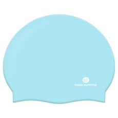 KeepSwimming Logo泳帽舒適帽, 1個, 水藍色