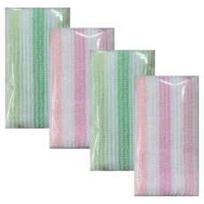 Soflən 透明柔軟沐浴巾 2款 x 2入組, 1套, 粉紅色, 綠色