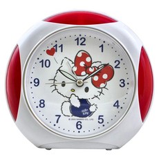 Sanrio 三麗鷗 凱蒂貓點點蝴蝶結音樂貪睡鬧鐘 JM-4960KT-B, 白色