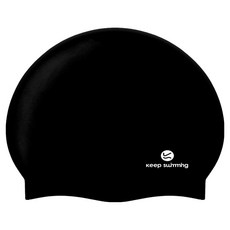 KeepSwimming Logo泳帽舒適帽, 1個, 黑色