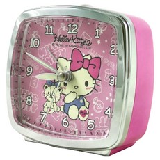Sanrio 三麗鷗 HELLO KITTY 溫馨小熊超靜音貪睡鬧鐘 JM-E432KT, 粉色