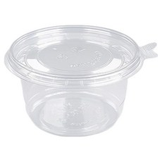 Iroul生活 圓形PET透明小菜容器 + 蓋子套組 大 120 x 65 mm 400ml, 50套, 1入