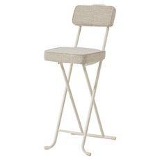 MH家居 方形布面折疊吧台椅, 象牙白, 1個
