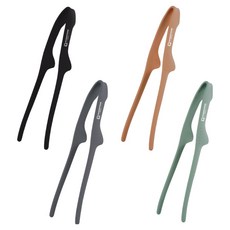 WAGENSTEIGER 白金矽膠立式料理夾4件組, 1套, B款 黑色, 深灰色, 牛奶棕, 鼠尾草綠
