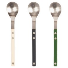 Bogen Brisha 緞面茶匙3件組, 3個, 香草色, 黑色, 綠色