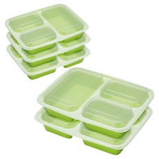KitchenCraft 三格便當盒, 5個, 綠色