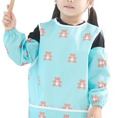 BEBE CHOUETTE 圖案一體式無袖美術圍裙袖套組, 薄荷巧克力熊