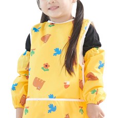 BEBE CHOUETTE 圖案一體式無袖美術圍裙袖套組, 寶寶森林