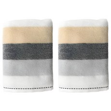 Gemini 双星毛巾 簡約橫緞混紗毛巾 棉紗 75 x 35cm, 棕色, 2條