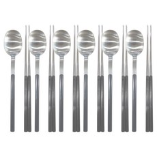 Bogen Charmant 緞面餐具6人份組, 1套, 湯匙 + 筷子, 炭灰色