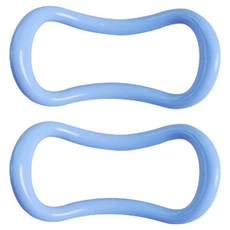 엘쏘 PP하드타입 컬러풀 필라테스 홈트 요가링, 블루, 2개