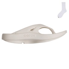 OOFOS OORIGINAL 夾腳拖鞋 1000-EGGNOG + Welldone 襪子組