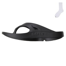 OOFOS OORIGINAL 夾腳拖鞋 1000-BLK + Welldone 襪子組合