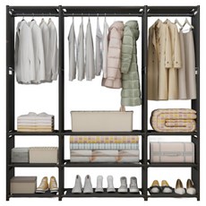 TAENPIKA 免螺絲鋼製衣架掛衣架, 純黑色