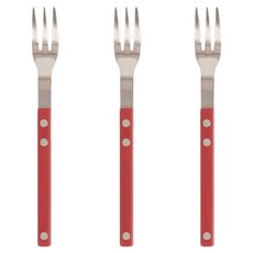 Bogen Brisha 餐具緞面茶叉, 胭脂紅, 3個