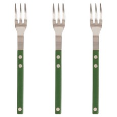 Bogen Brisha 餐具緞面茶叉, 綠色, 3個