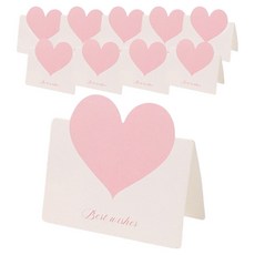 윰스 마카롱 컬러 하트 미니카드, 소프트핑크, 10개