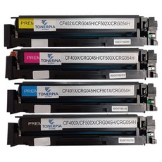 토너피아 캐논 호환토너 대용량 4종 세트 CRG-045H, 검정, 블루, 마젠타, 옐로우, 1세트