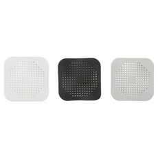 Real Piky 廚房水槽 浴室浴缸 矽膠排水孔蓋 3件組, 白色, 黑色, 灰色