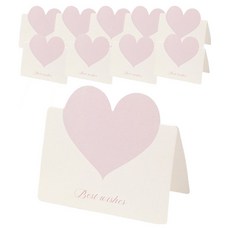 Eumes 馬卡龍色愛心迷你卡片, 10個, 錦葵紫