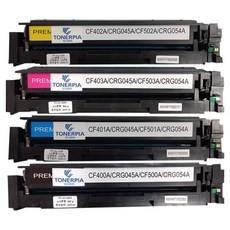 TONERPIA HP 相容碳粉匣 4色套組 CF400A / CF401A / CF402A / CF403A, 1套, 黑色, 藍色, 洋紅色, 黃色