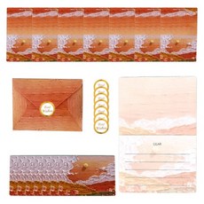 윰스 감성 유화 일러스트 미니카드 + 봉투 세트, 애프터선셋, 8세트