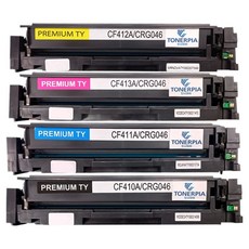 TONERPIA Canon替換碳粉 4種組 CRG-046, 1套, 黑色、藍色、洋紅色、黃色