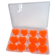 Runeon 簡約防噪音睡眠耳塞 愛心 橘色, 1個, 12入