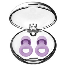 Runeon 簡潔防噪音睡眠耳塞 紫色圓形盒 透明, 1個, 2入