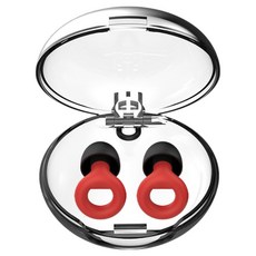 Luneon 簡潔防噪音睡眠耳塞 紅色圓形盒 透明, 1個, 2入