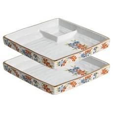 일본풍 나눔 회 초밥 접시 정사각, 골드사쿠라, 2개