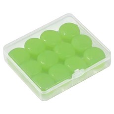 Luneon 簡約防噪音睡眠耳塞 圓形 綠色, 1個, 12入