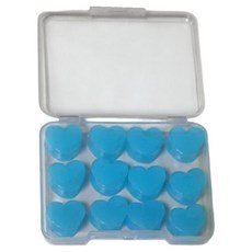 Luneon 簡約防噪音睡眠耳塞 愛心 天藍色, 1個, 12入