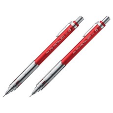 Pentel 飛龍文具 Graph Metal 350 自動鉛筆 PG METAL 350 透明紅, 0.5mm, 2個