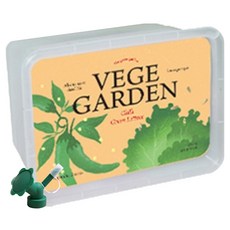 메이크정글 베지가든 텃밭 + 보틀 물조리개 랜덤발송 세트, 고추, 청상추