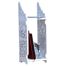 Osun DIY木塑板 歐式雕花經典巴洛克桌上型層架 CE178-BLK16 43.5 x 16 x 14.5cm, 1個, 白色