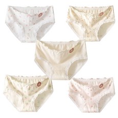 草莓蕾絲棉質學生三角內褲5件組