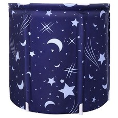 小麥購物 摺疊泡澡桶 圓形款 L704, 1個, 星空藍