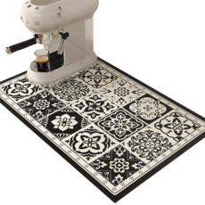 花磚系列 咖啡機瀝水墊/餐具餐桌吸水墊, 40 x 30cm, 摩洛黑, 1個