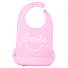소울리치 튼튼하고 편리한 성인용 턱받이 XL 35.5 x 52 cm, 핑크스마일, 1개